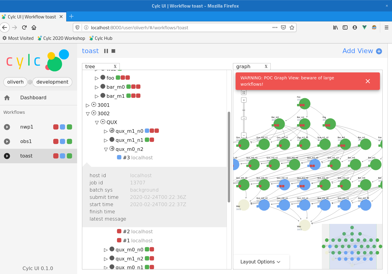 Cylc 8 web UI as of February 2020